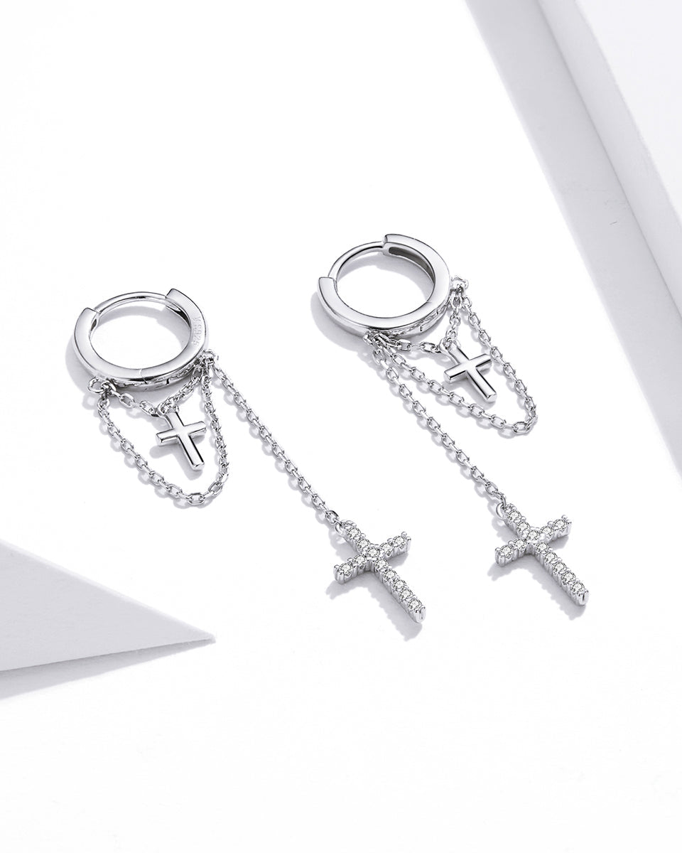 Cercei din Argint Shine Cross