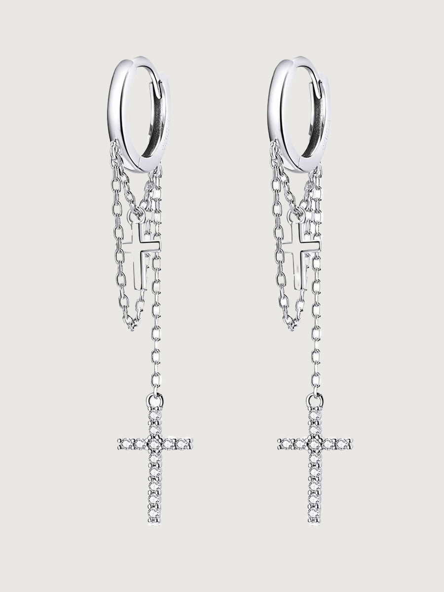 Cercei din Argint Shine Cross