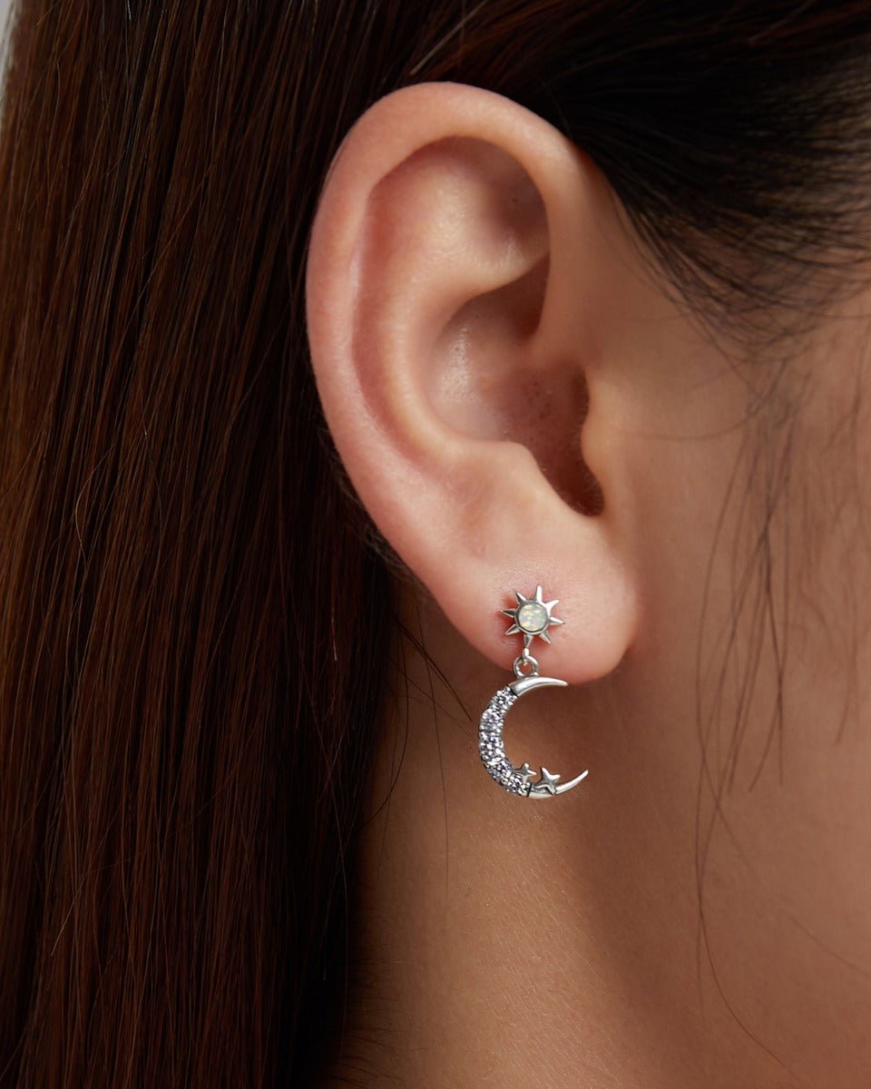 Cercei din Argint Shining Star and Moon