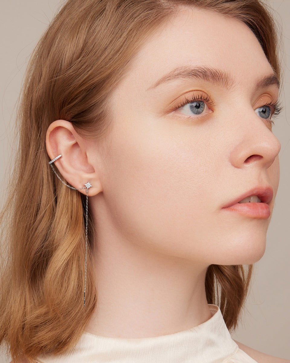 Cercei din Argint Simple Star Cuff