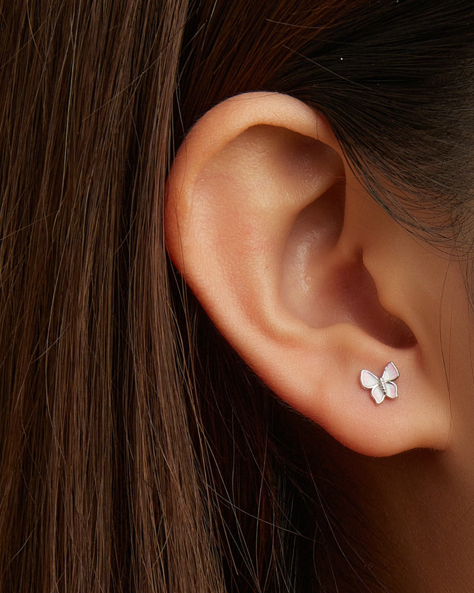 Cercei din Argint Pink Butterfly