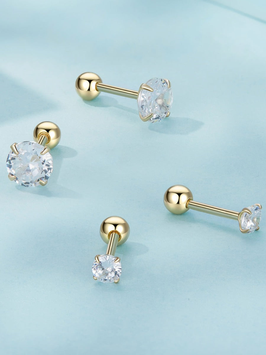 Gratuit la comenzi peste 150 RON – Set Cercei Brilliance Gold Duo (5mm & 3mm)