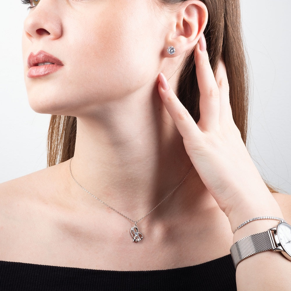 Pandantiv cu Lantisor din Argint Infinity Heart