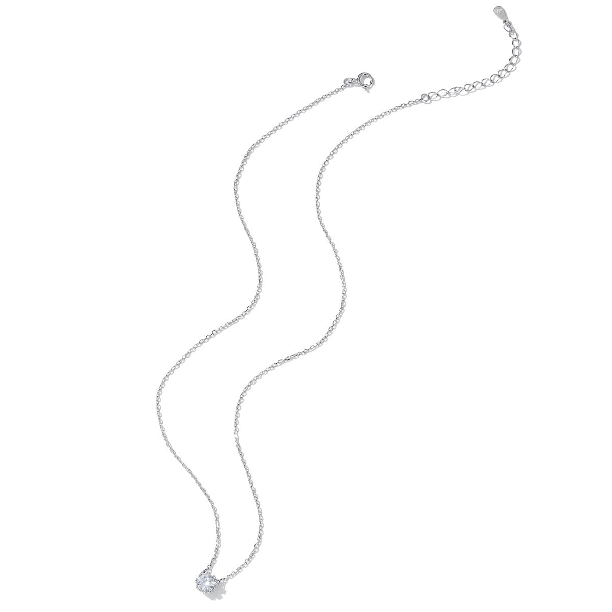Pandantiv cu Lantisor din Argint Tiny Shiny Stone Small