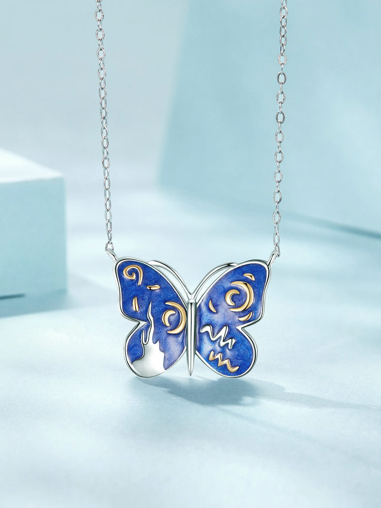 Colier din argint Starry Butterfly