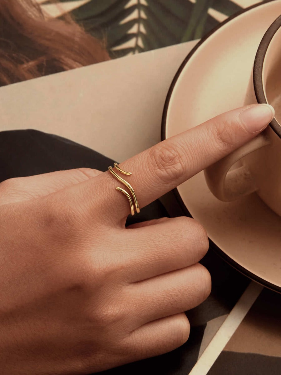 Inel din Argint Golden Harmony