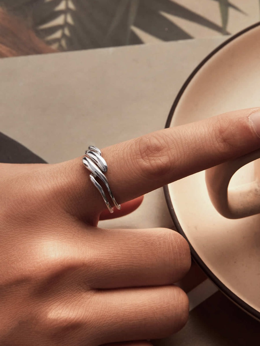 Inel din Argint Fluid Unity Silver