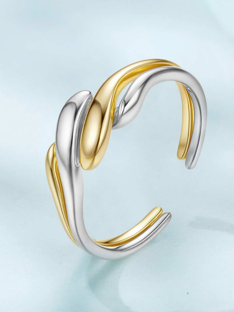 Inel din Argint Fluid Unity Gold & Silver