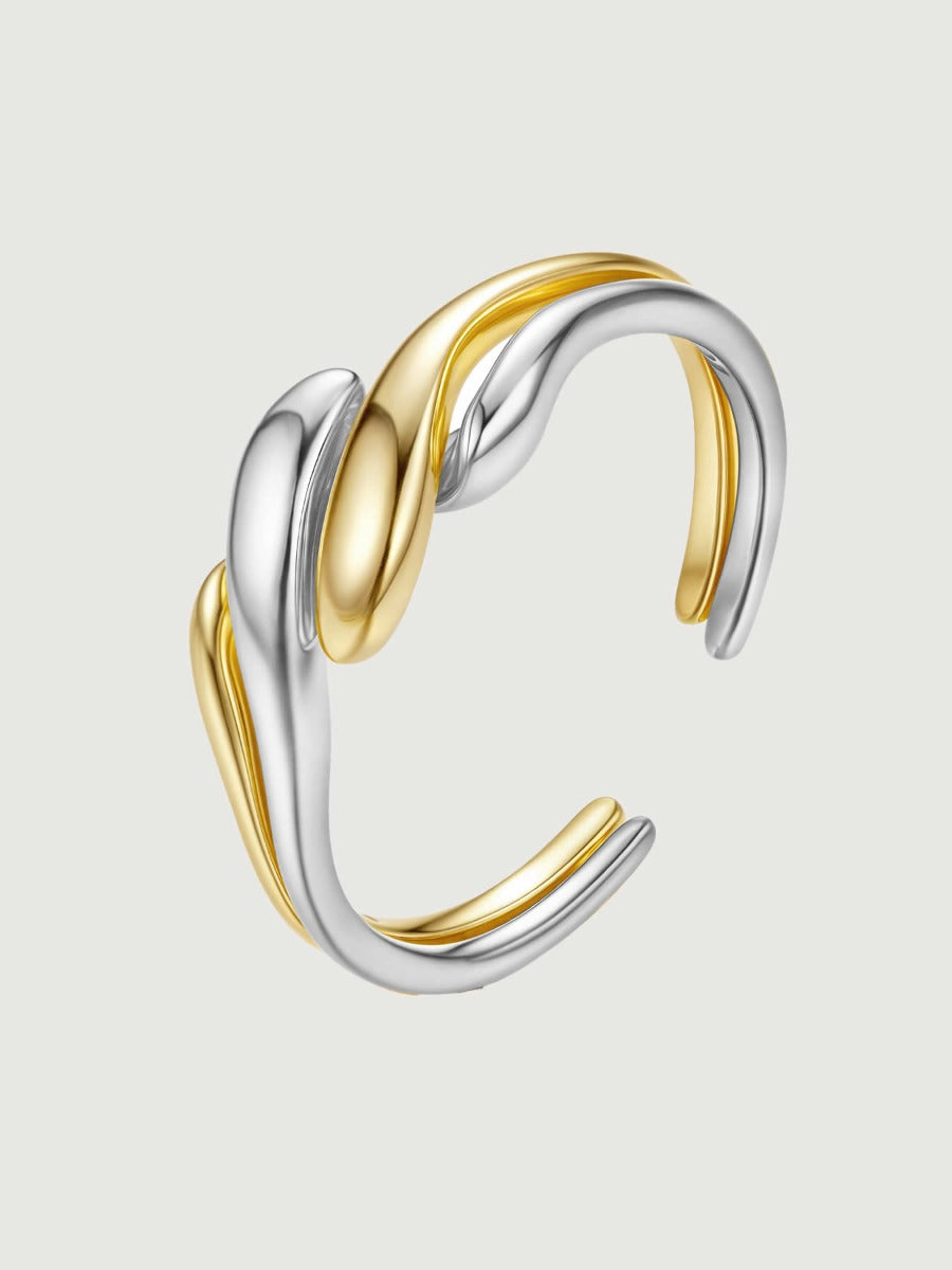 Inel din Argint Fluid Unity Gold & Silver