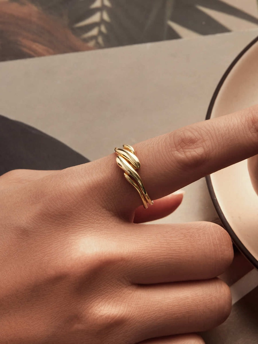 Inel din Argint Fluid Unity Gold