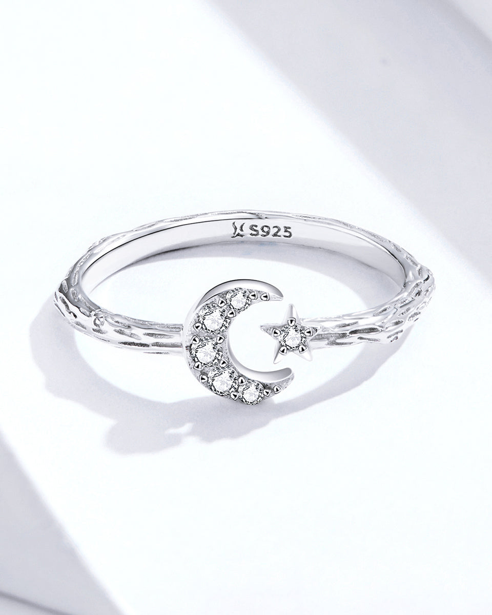 Inel din Argint Moon And Star