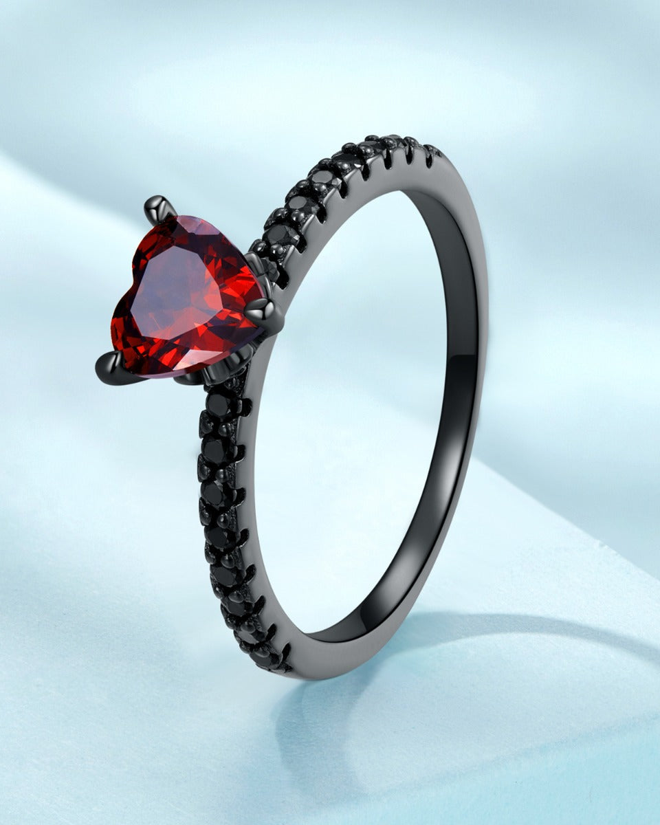 Inel din Argint Fantasy Red Heart