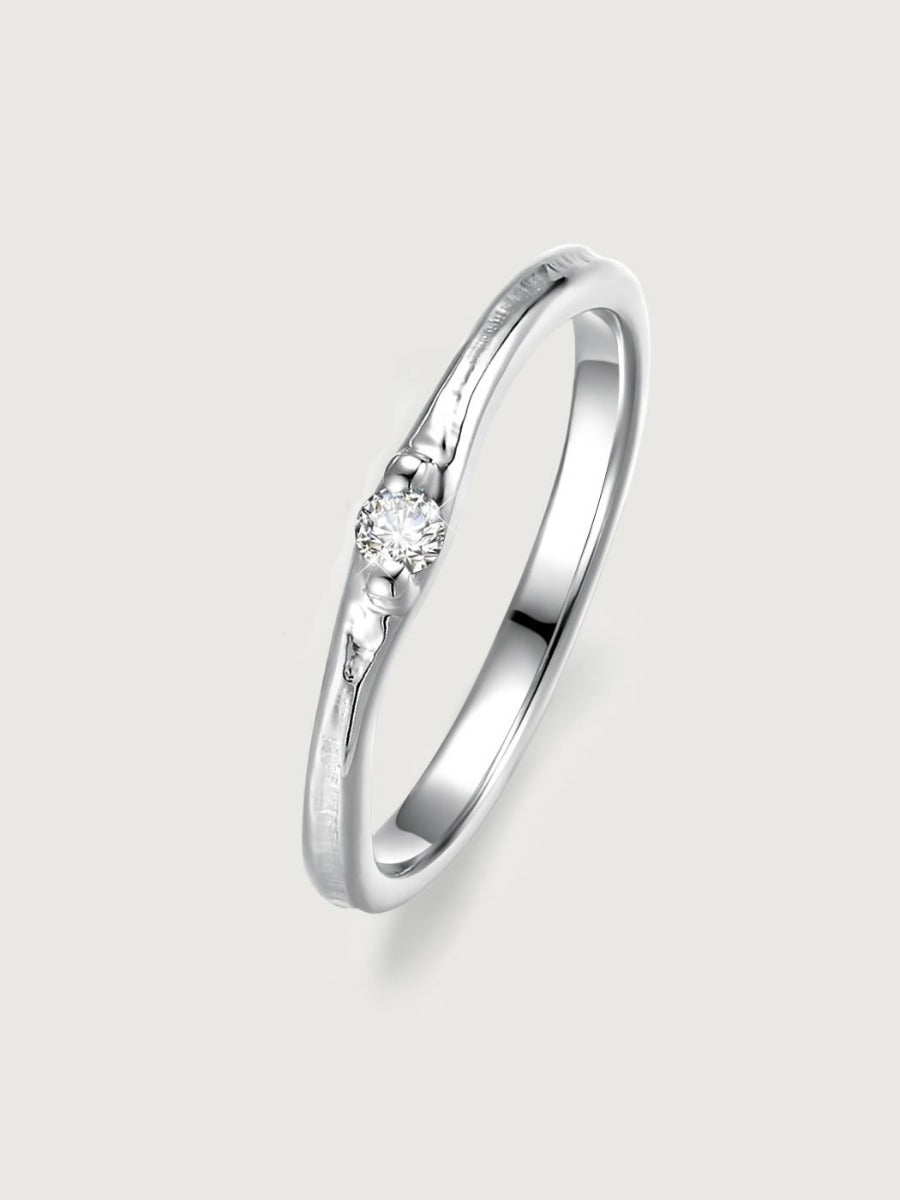 Verighetă aur 14K Subtle Harmony cu diamant model feminin