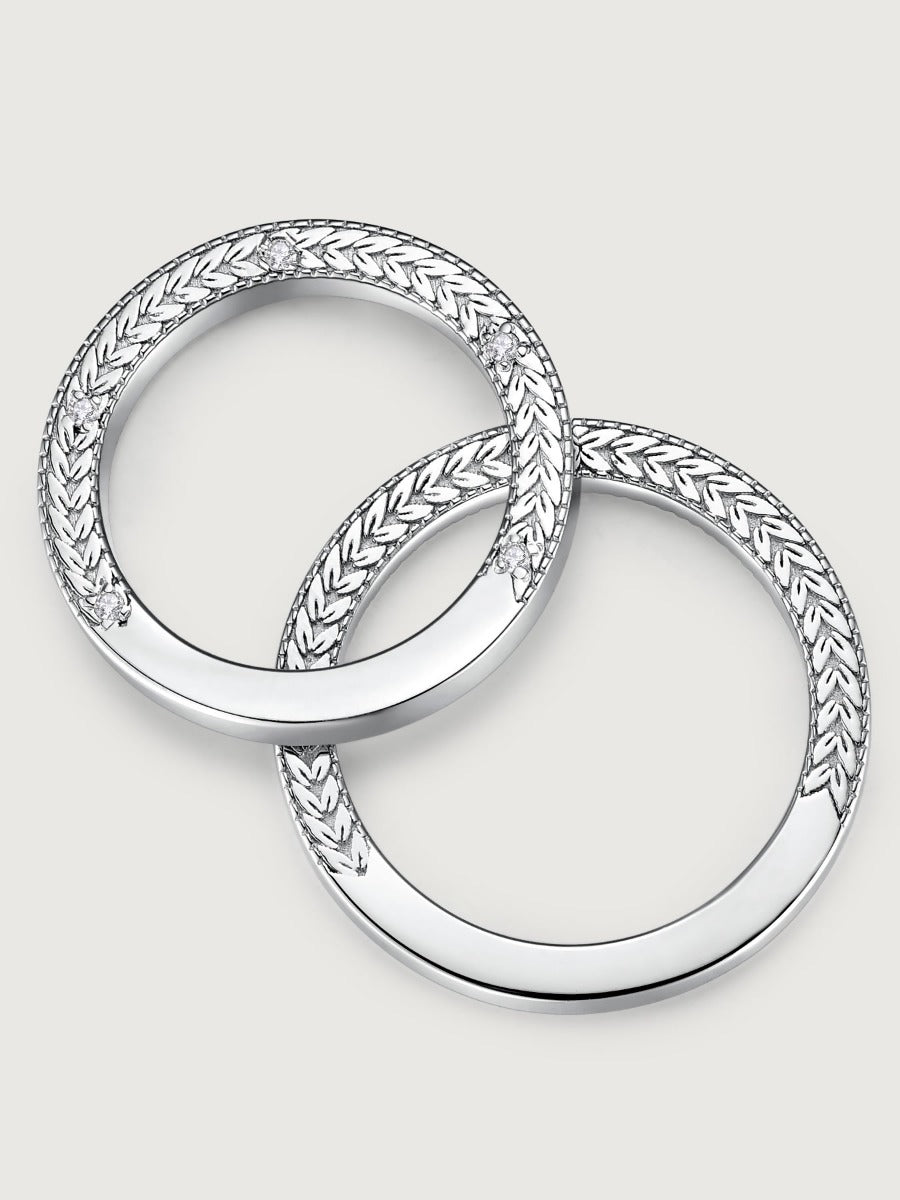 Verighete din aur 14K Fields of Love cu model împletit și diamante