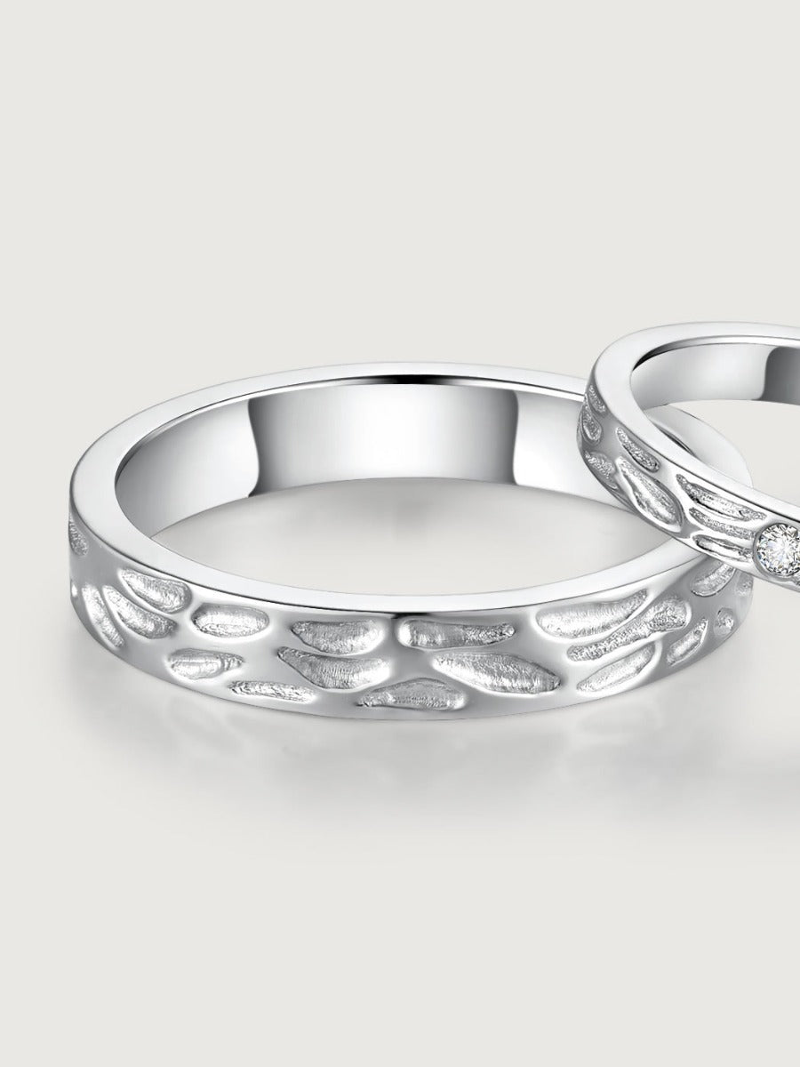 Set verighete aur 14K Garden Serenade model floral romantic