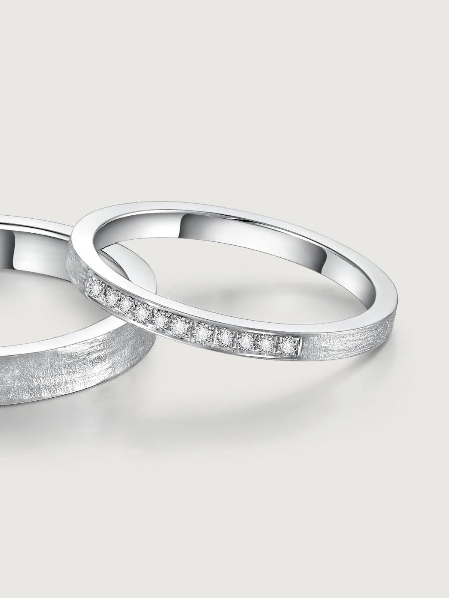 Set verighete aur 14K Light Reflections model elegant cu diamante