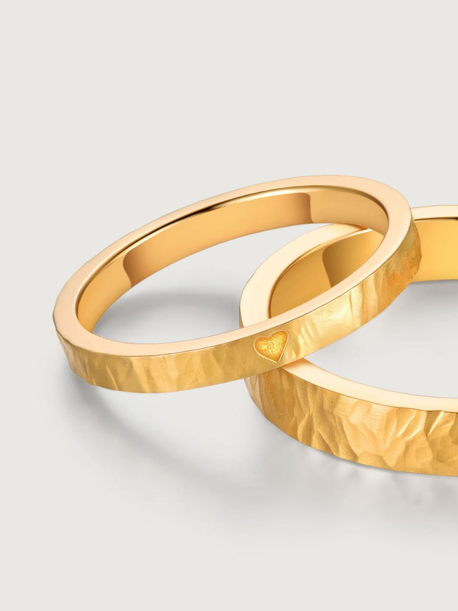 Set verighete aur 14K Rhythm of Love model texturat