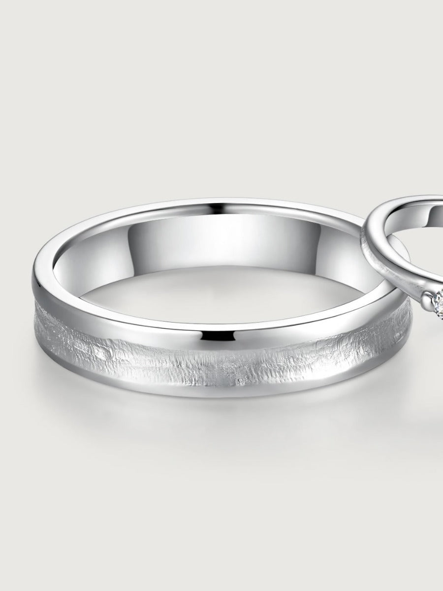 Verighete aur 14K Subtle Harmony model mat și lucios