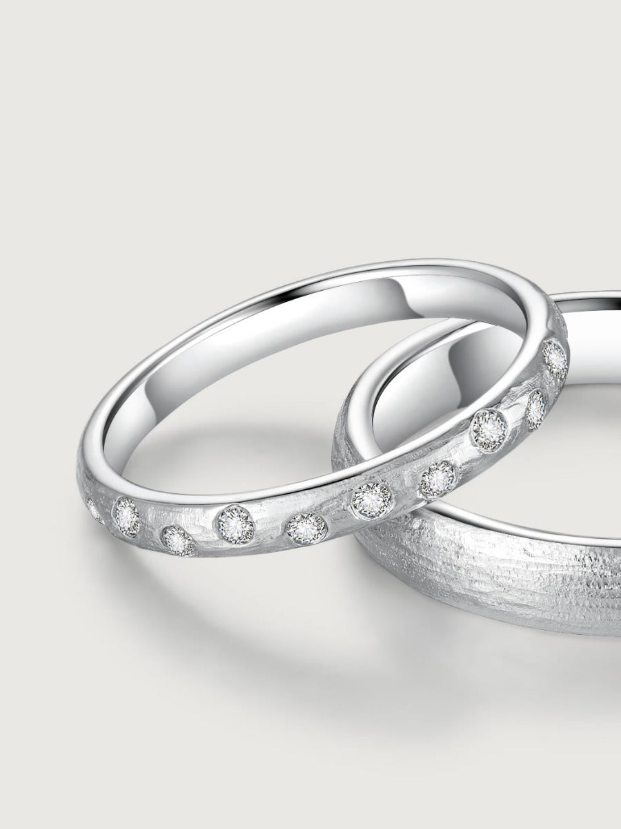 Verighete aur 14K Whimsical Sparkle design modern texturat