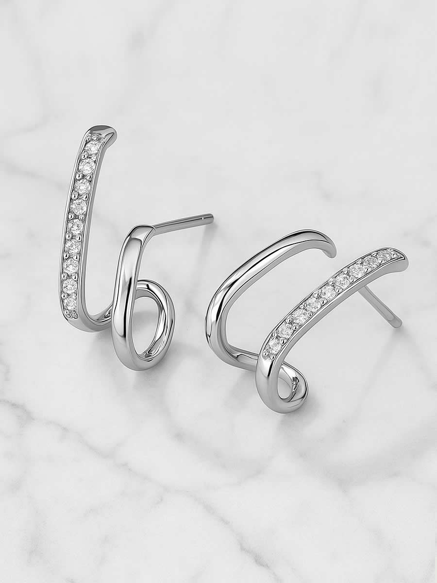 Cercei din Argint Silver Twist of Light