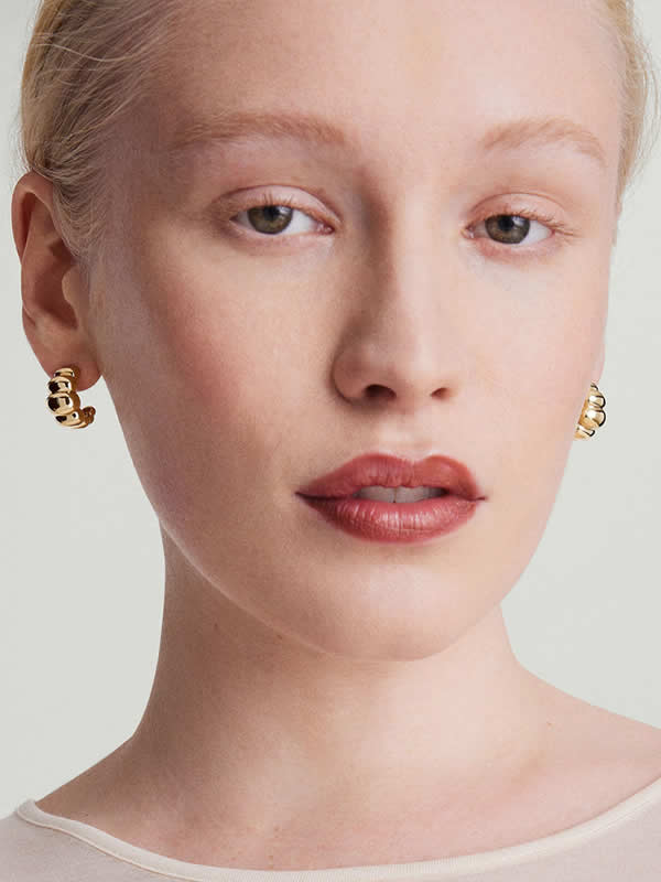 Cercei din Argint Gold Bold Bloom