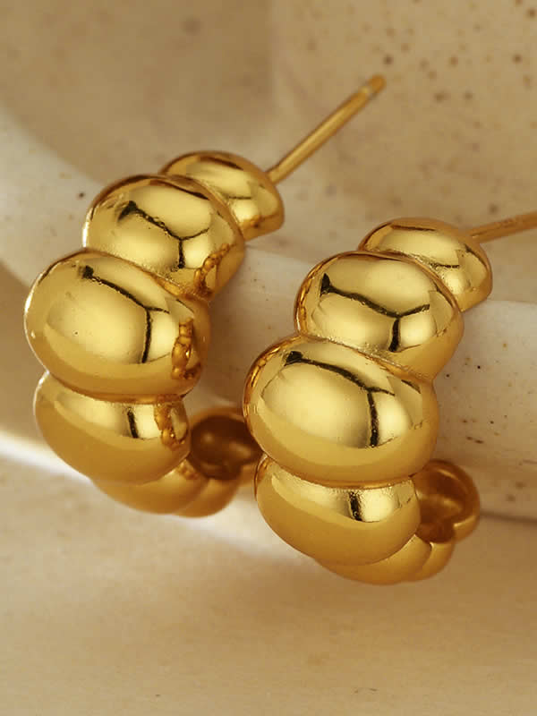 Cercei din Argint Gold Bold Bloom