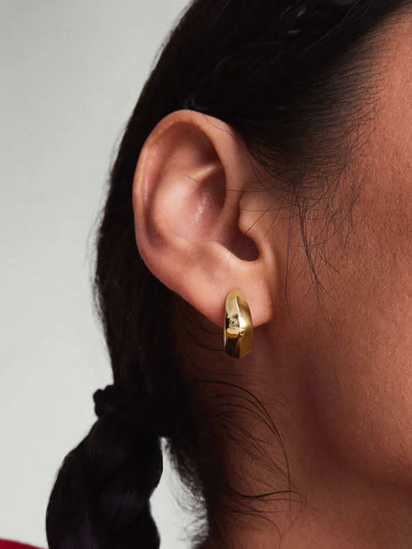 Cercei din Argint Gold Architectural Grace