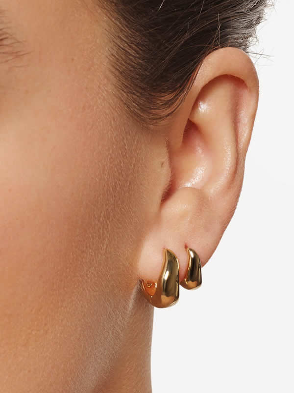 Cercei din Argint Gold Sculptural Aura