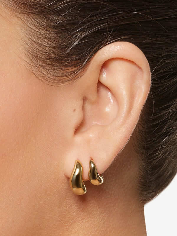 Cercei din Argint Gold Sculptural Aura