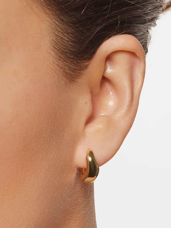 Cercei din Argint Gold Sculptural Aura