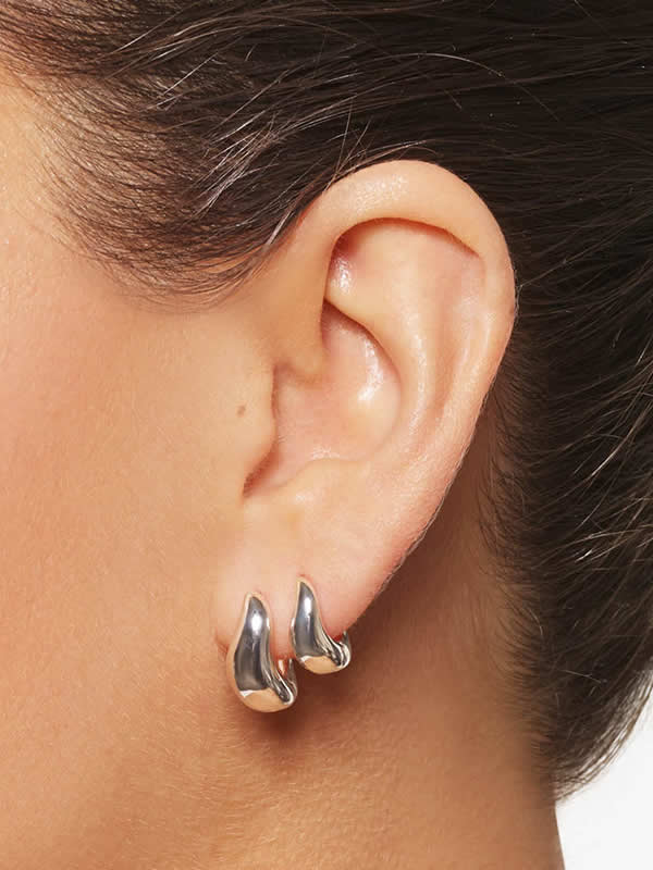 Cercei din Argint Silver Sculptural Aura