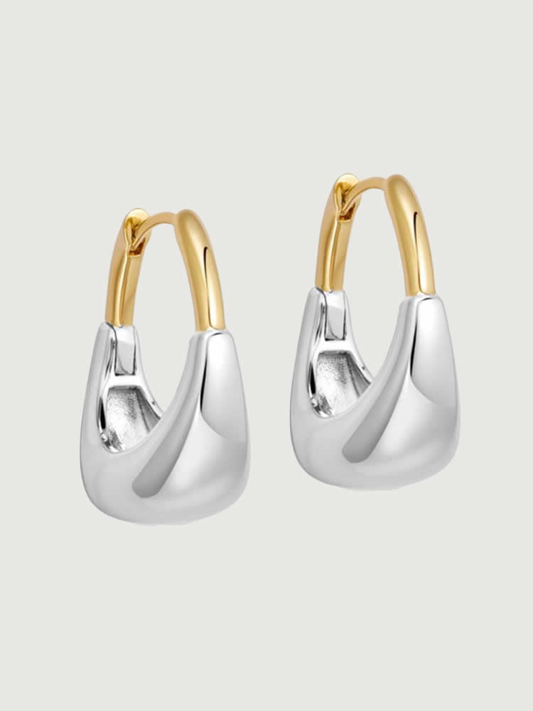 Cercei din Argint Sculpted Contrast