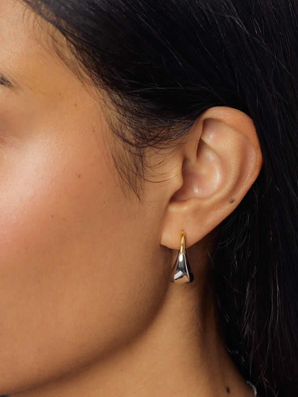 Cercei din Argint Sculpted Contrast