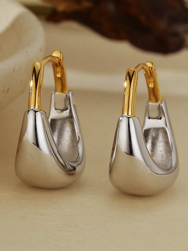 Cercei din Argint Sculpted Contrast