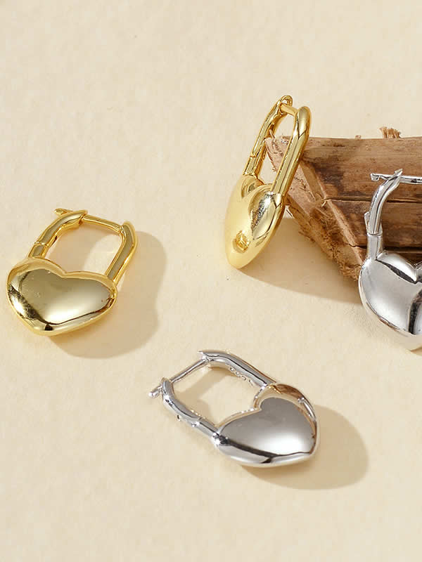 Cercei din Argint Gold Modern Love Hoops