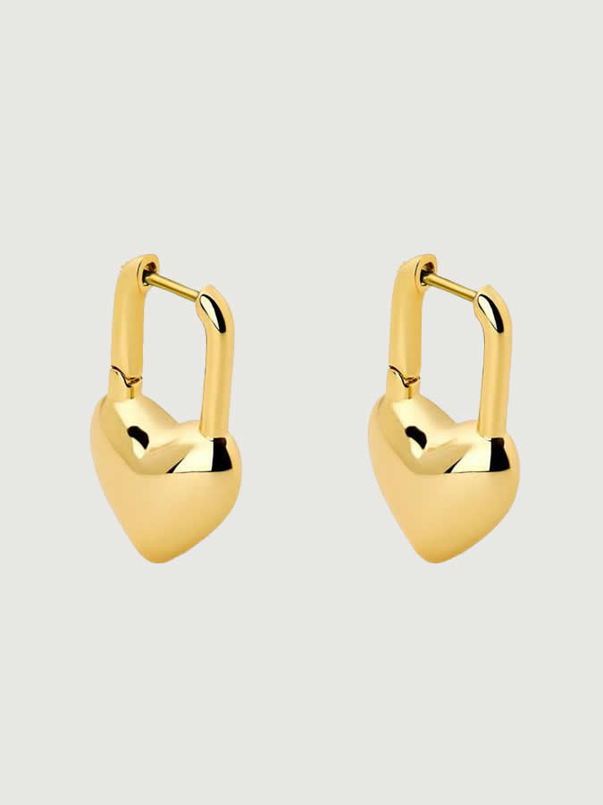 Cercei din Argint Gold Modern Love Hoops