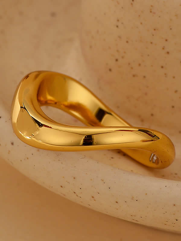 Inel din Argint Gold Melted Bold