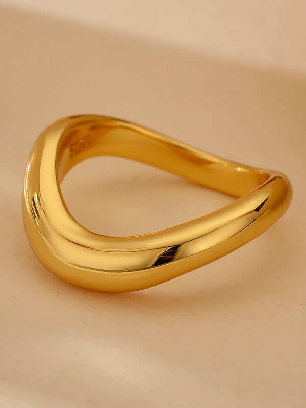 Inel din Argint Gold Melted Bold