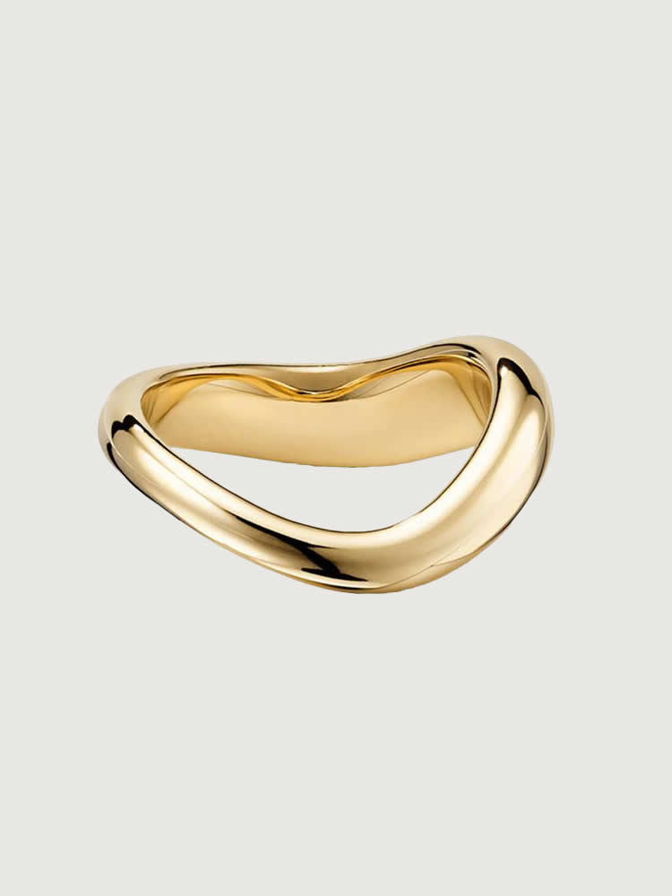 Inel din Argint Gold Melted Bold