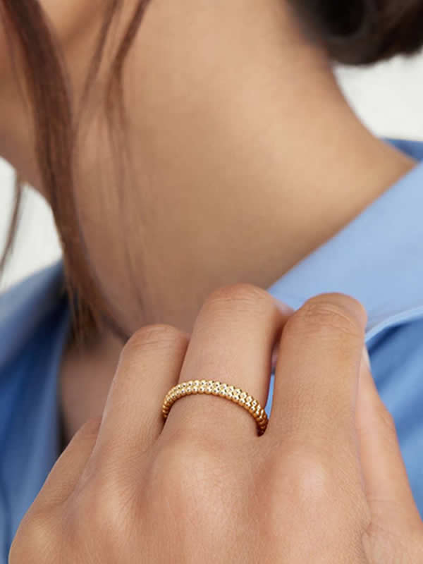 Inel din Argint Gold Glow Dots