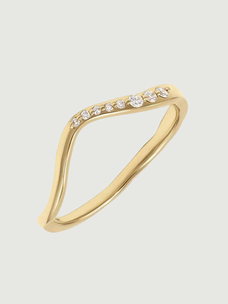 Inel din Argint Gold Whispered Waves