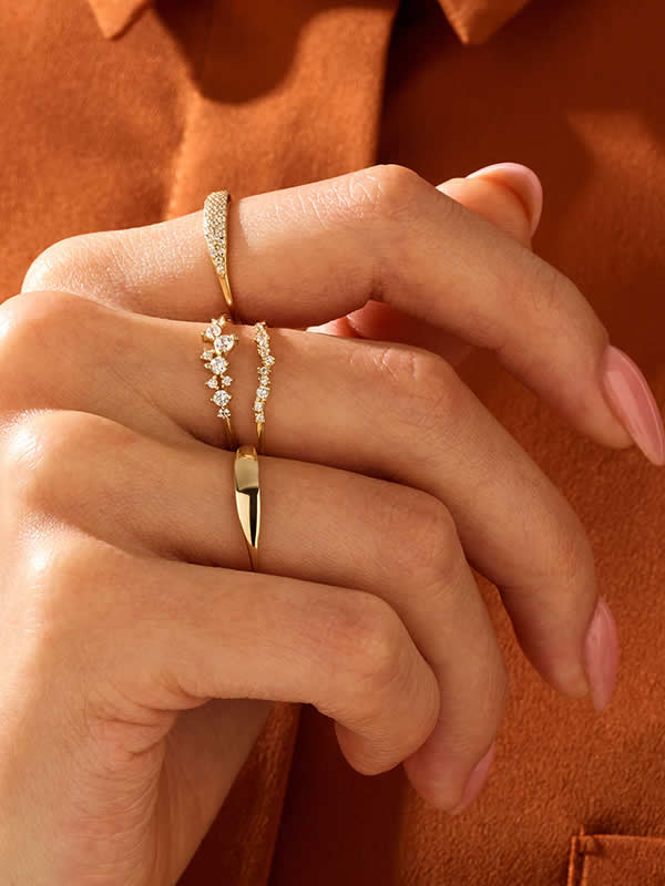 Inel din Argint Gold Lines of Light