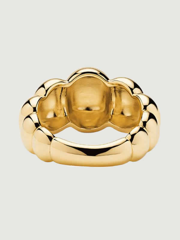 Inel din Argint Gold Sculpted Shine Band