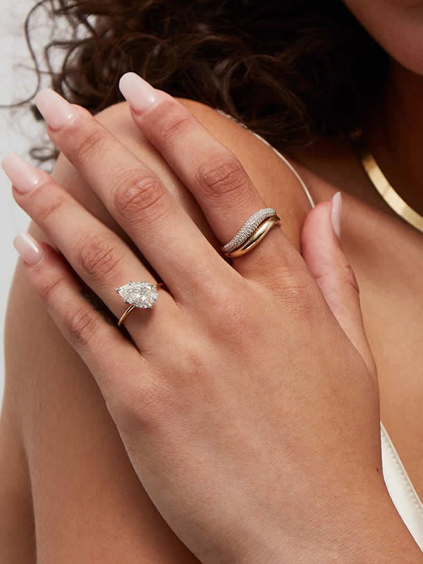 Inel din Argint Gold Sculpted Sparkle Elegance