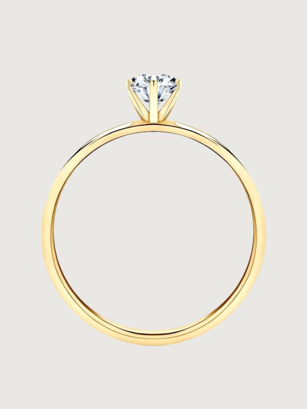 Inel de Logodna Timeless Grace din Aur Galben cu Diamant 0.2Ct