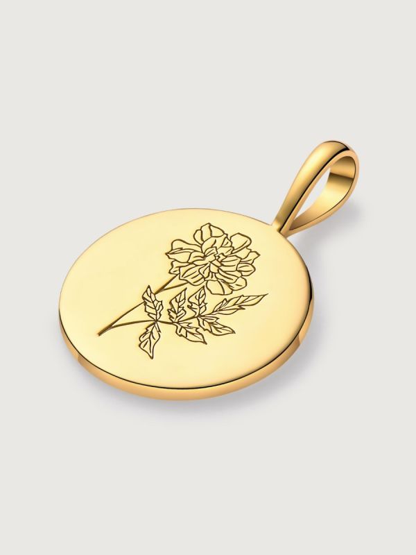 Pandantiv din Argint Birthflower Bloom Gold - October Marigold 
