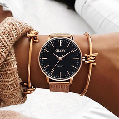 Set Cadou : Ceas Infinity Chloris Nude Rose + Curea din otel inoxidabil Rose Gold