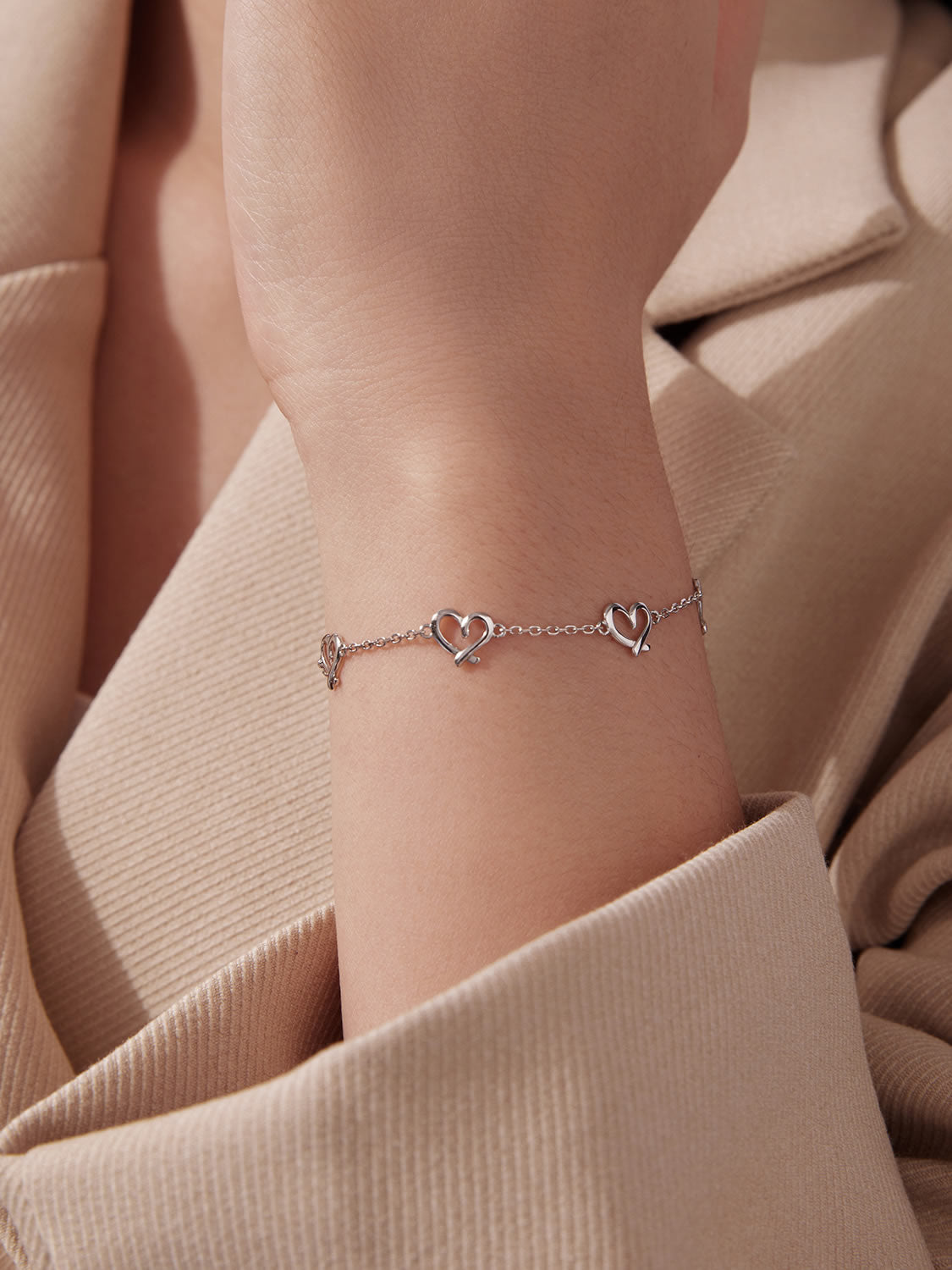 Bratara din Argint Hearts Chain