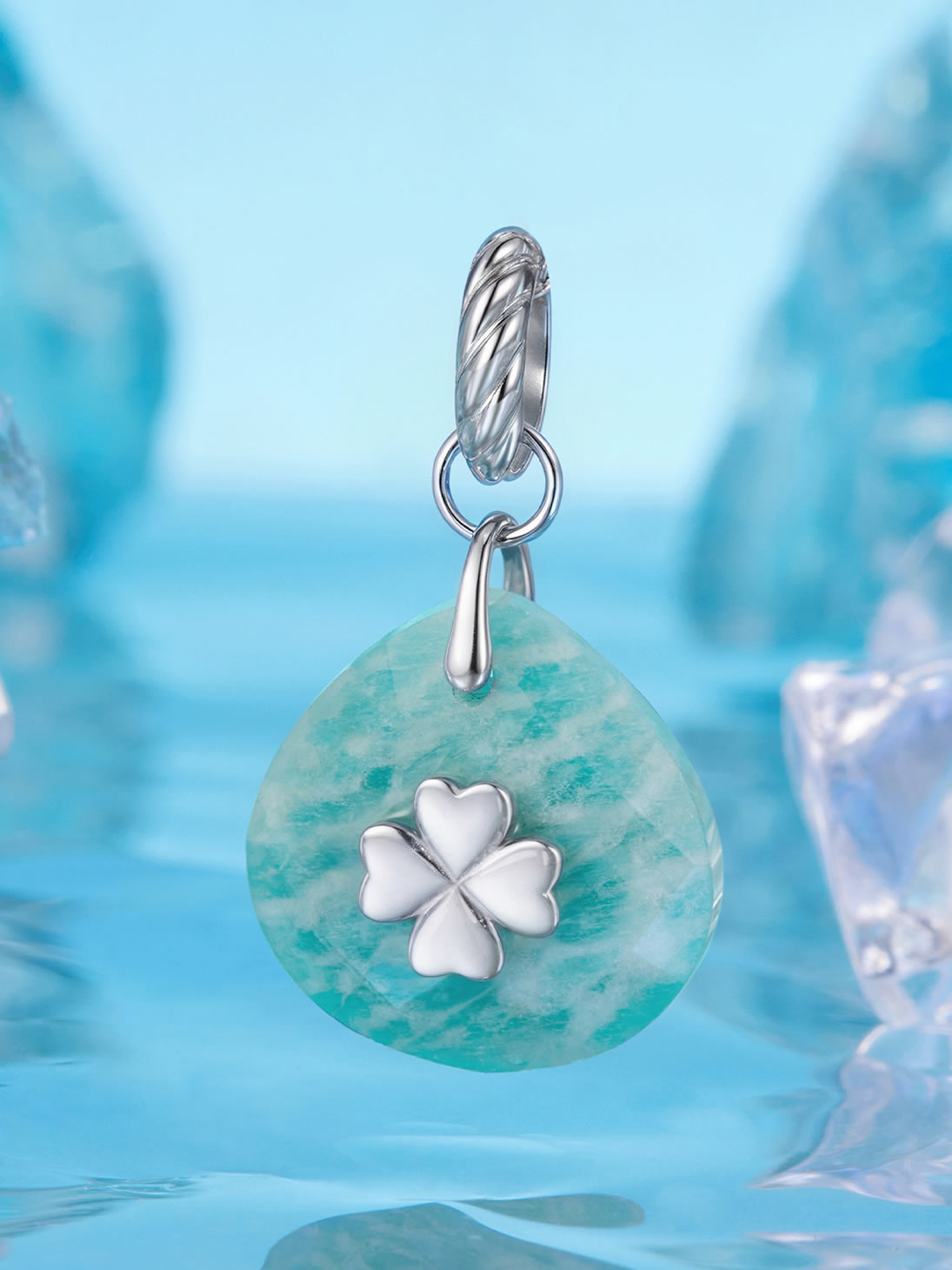 Pandantiv din Argint Amazonit Lucky Bloom