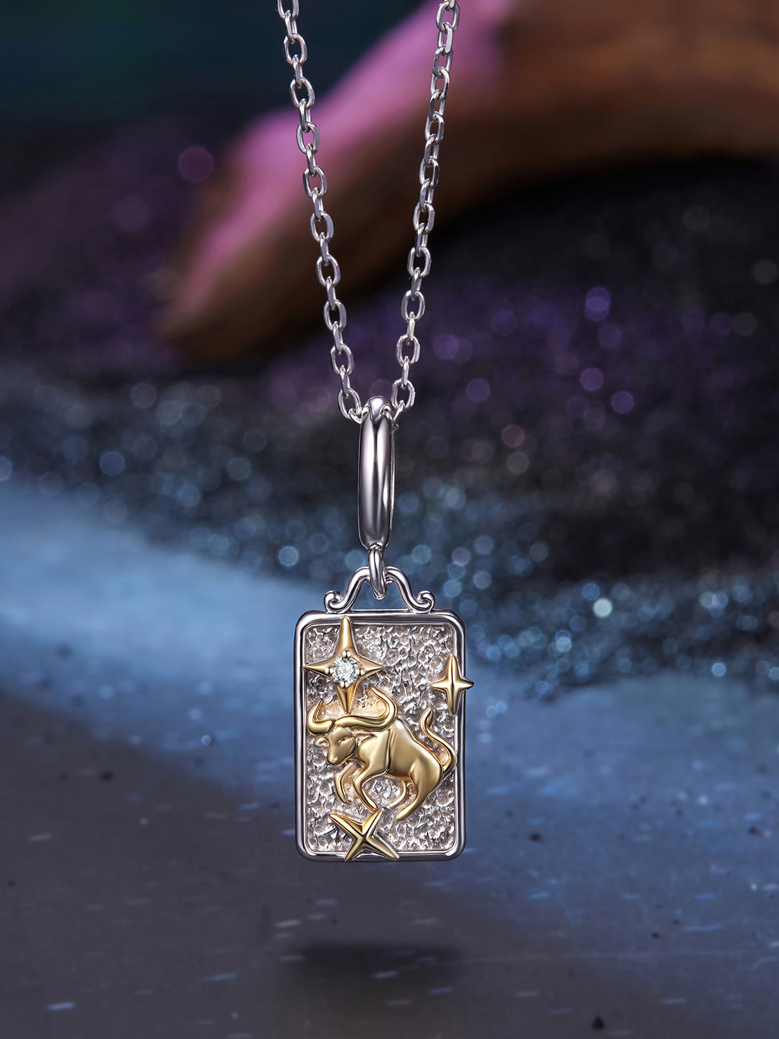 Colier din Argint Zodiac Taurus Essence